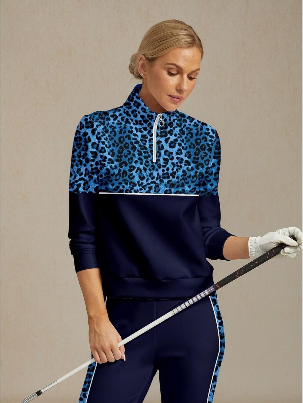 NWT ACEGOLFS Wildlife Party Golf Sweatshirt Size M Blue